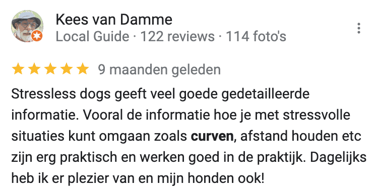 Kees van Damme- Google review - Curven